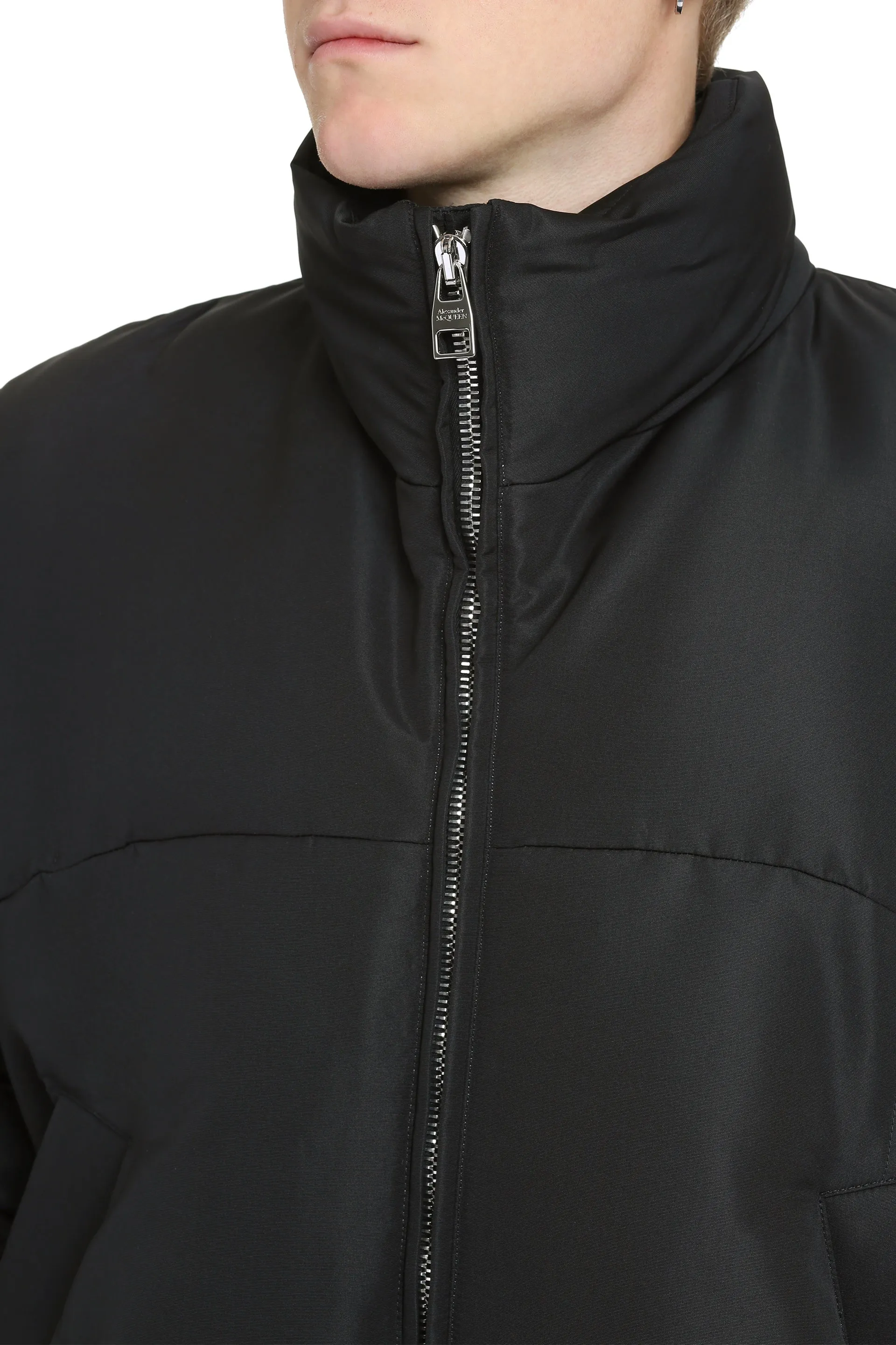 Techno-nylon down jacket