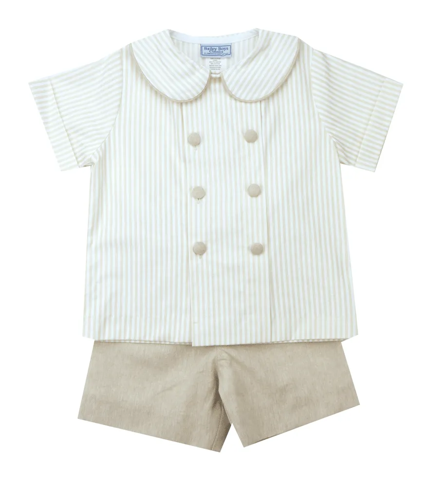 The Bailey Boys Khaki Stripe Shortall