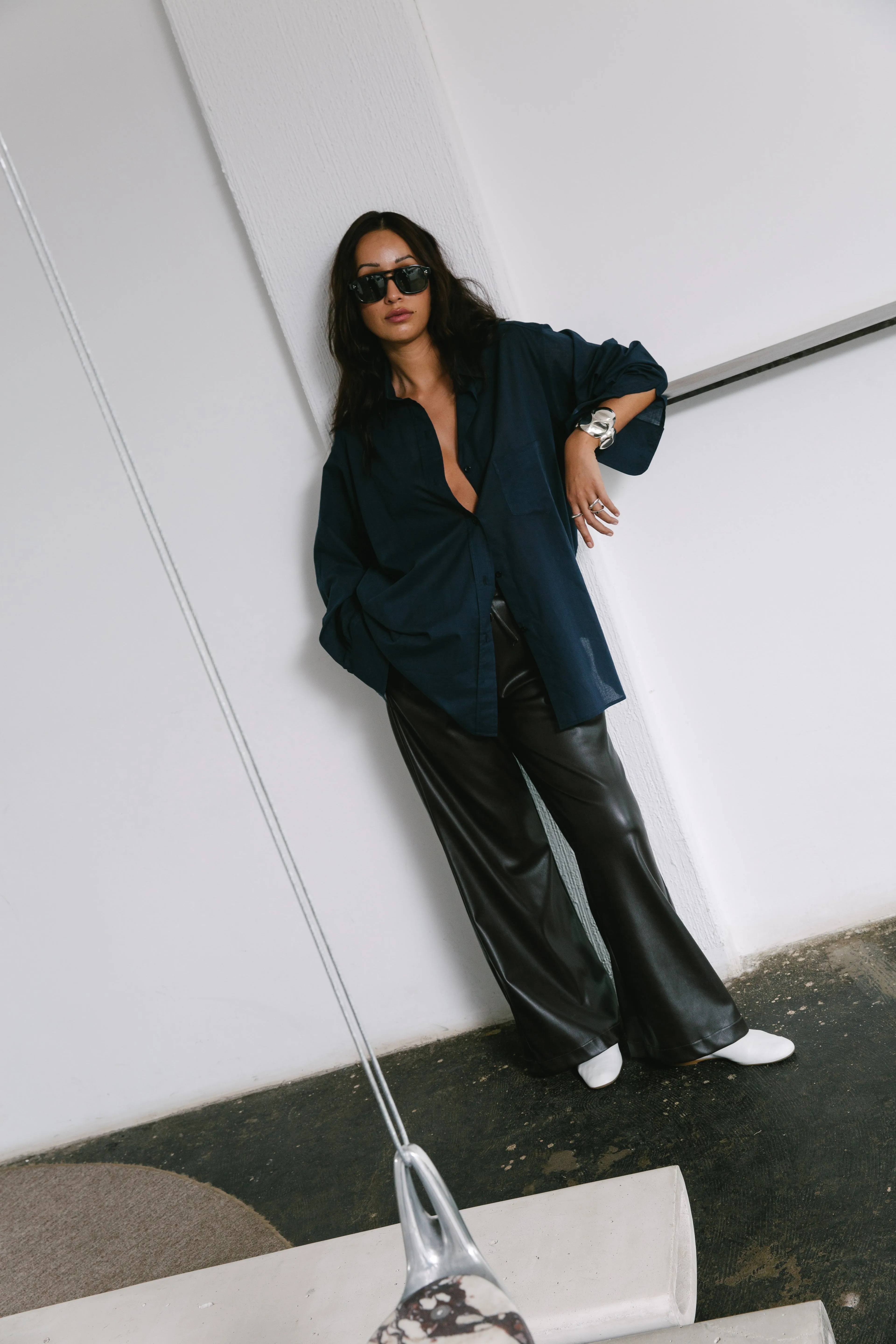 The Drawstring Trouser in Vegan Leather