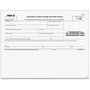 TOPS 1094B Transmittal Tax Form
