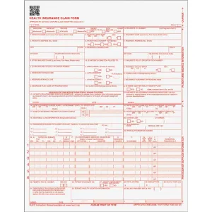 TOPS Laser 1-part CMS-1500 Health Insur. Clm Forms