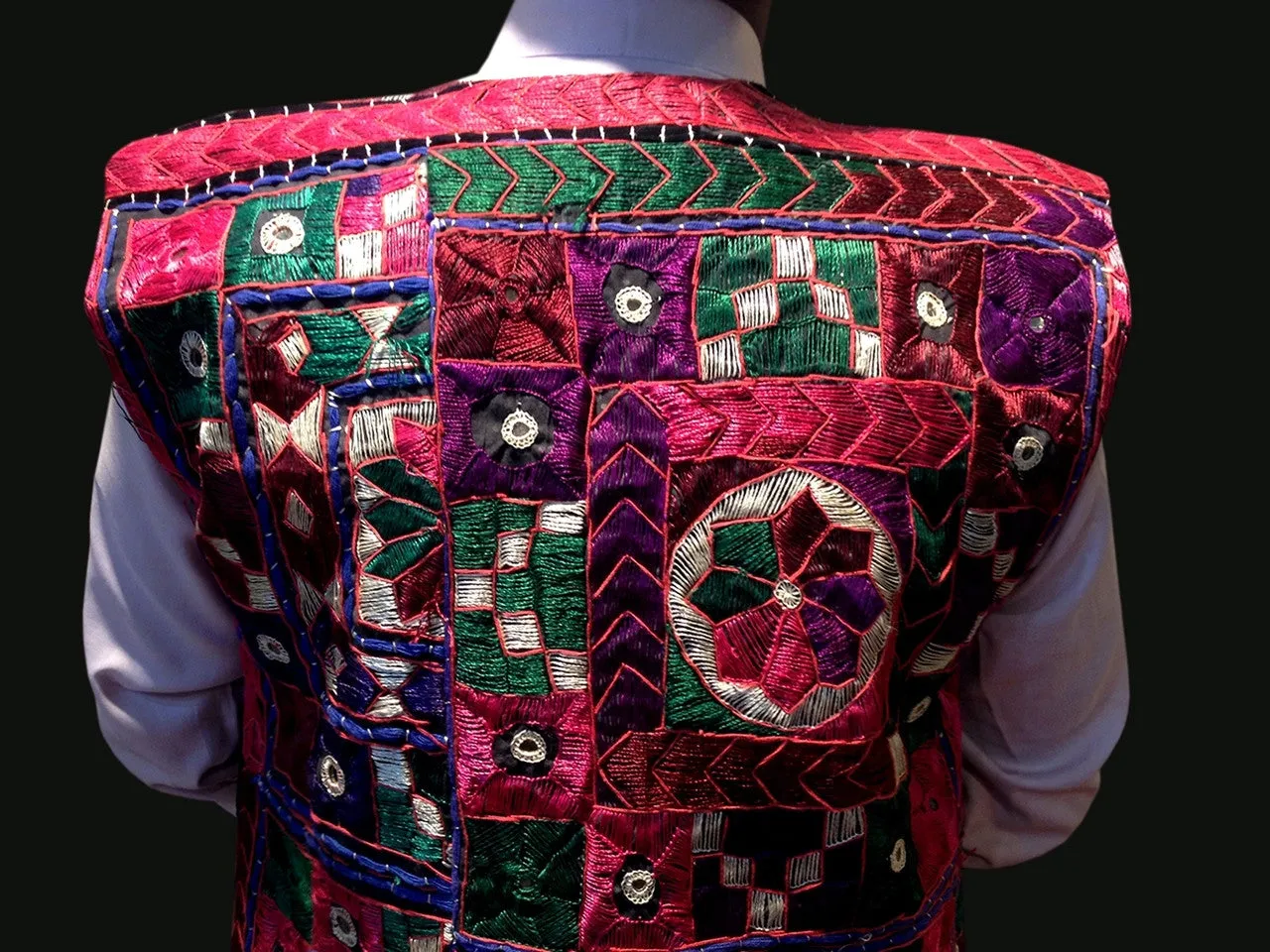 Traditional Waistcoat with Multicolor Embroidery