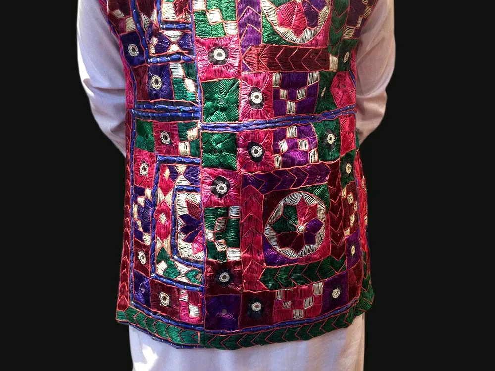 Traditional Waistcoat with Multicolor Embroidery