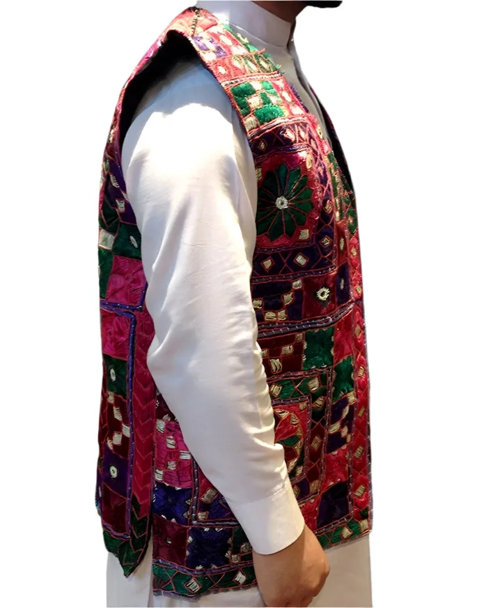 Traditional Waistcoat with Multicolor Embroidery
