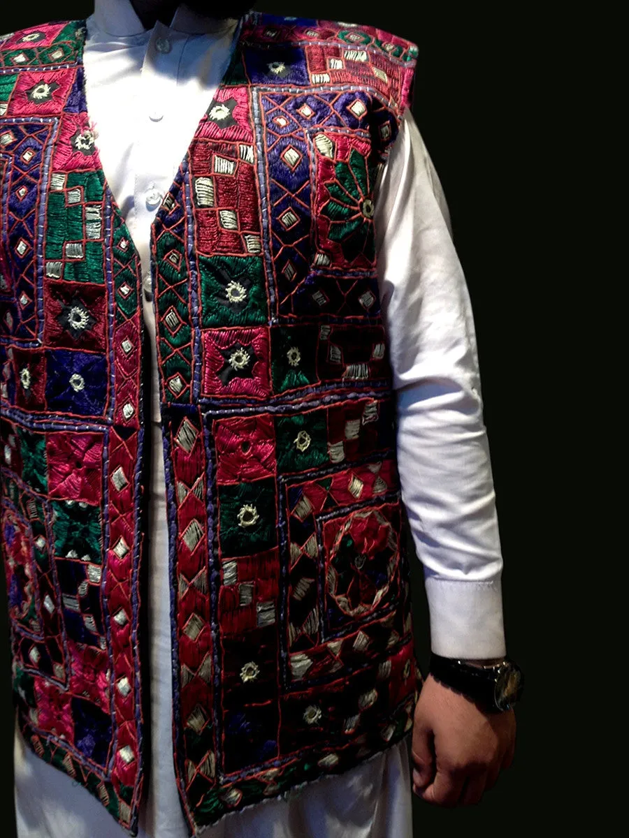 Traditional Waistcoat with Multicolor Embroidery