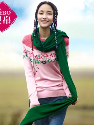 tribal embroidered sweater