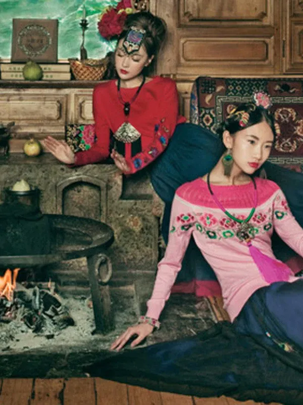 tribal embroidered sweater