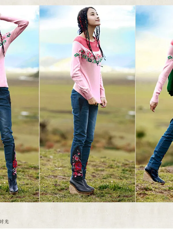 tribal embroidered sweater