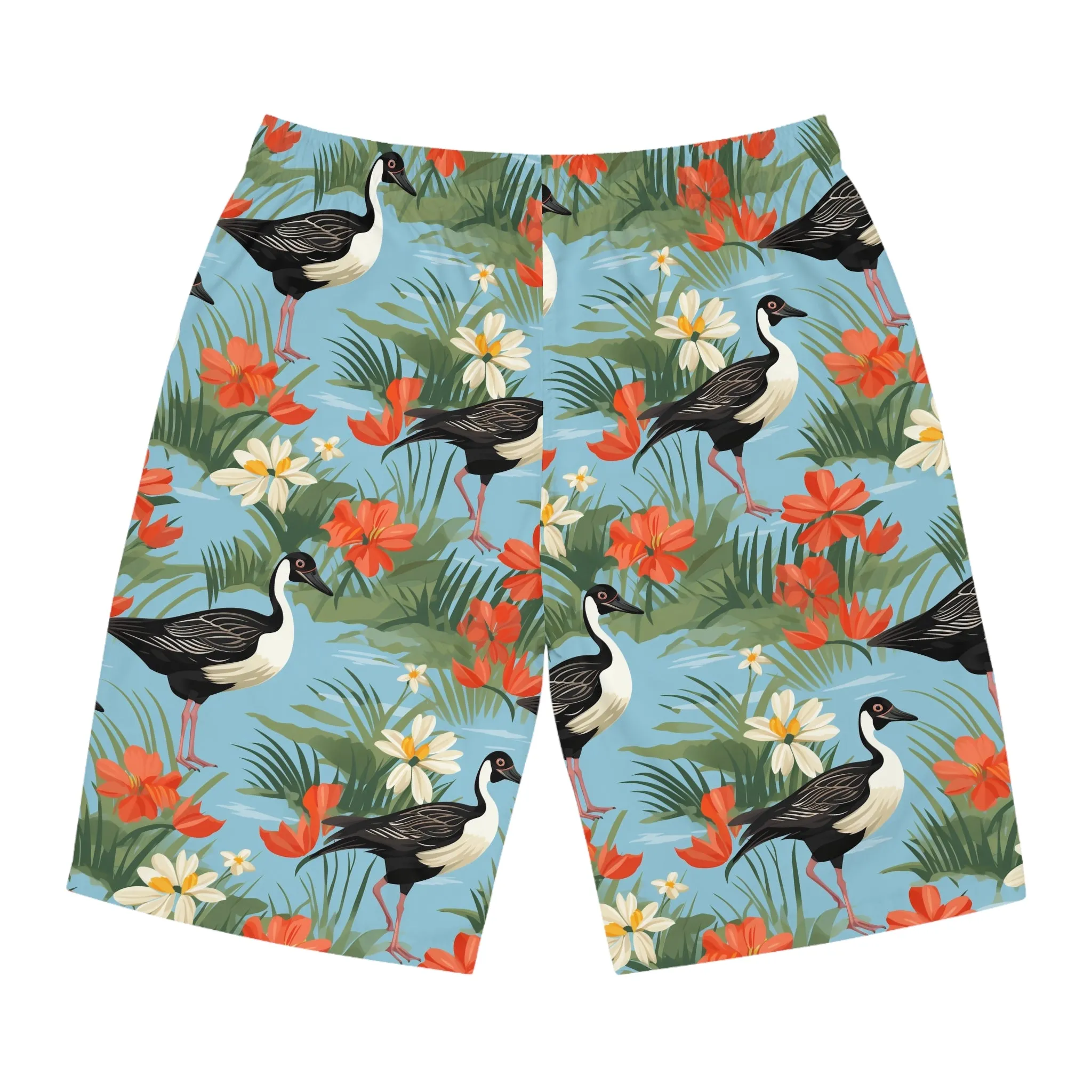 Tropical Men's Board Shorts with Floral Print