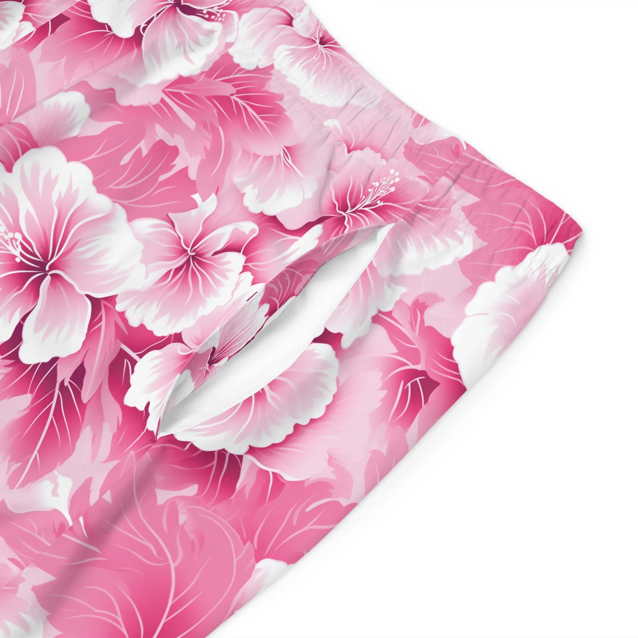 Tropical Pink Floral Men's Board Shorts - Perfect for Beach Days & Summer Getaways