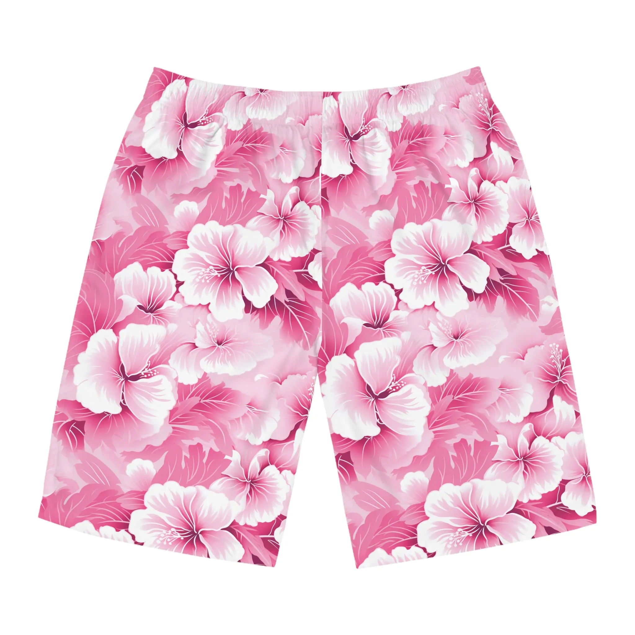 Tropical Pink Floral Men's Board Shorts - Perfect for Beach Days & Summer Getaways