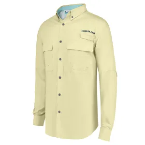 TruDave Men's Long Sleeve Fishshirt, Clothing with SPF Sun Protection, Sun Proof UV 50  Protection Sunblock Long Sleeve Fishing Shirts for Men, Performance Fishing Gear Shirts Khaki