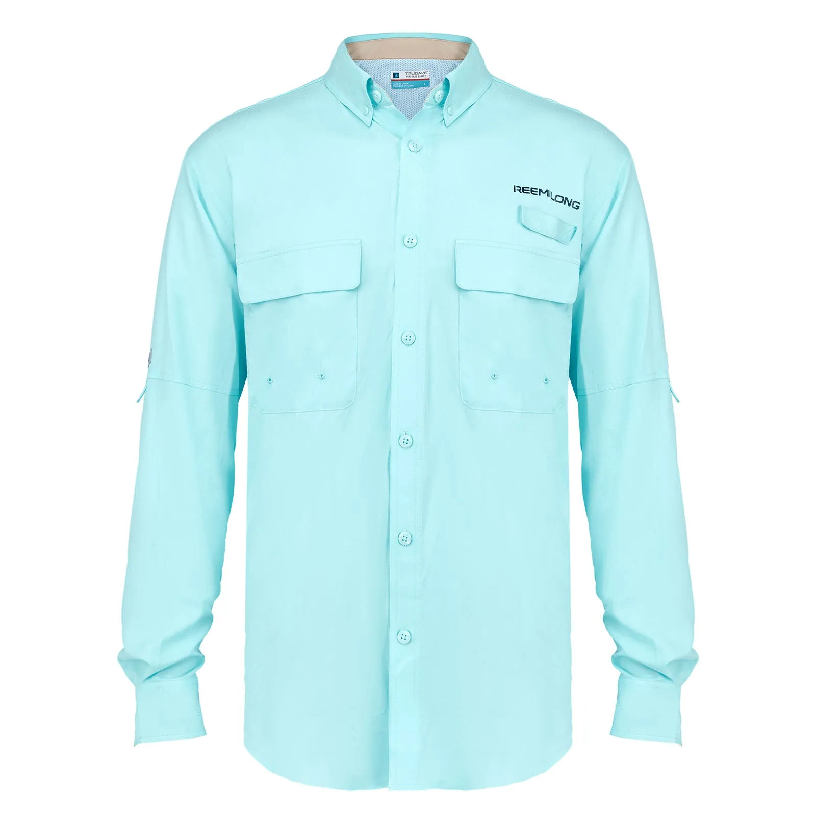 TruDave Men's Long Sleeve Fishshirt, Clothing with SPF Sun Protection, Sun Proof UV 50  Protection Sunblock Long Sleeve Fishing Shirts for Men, Performance Fishing Gear Shirts Khaki