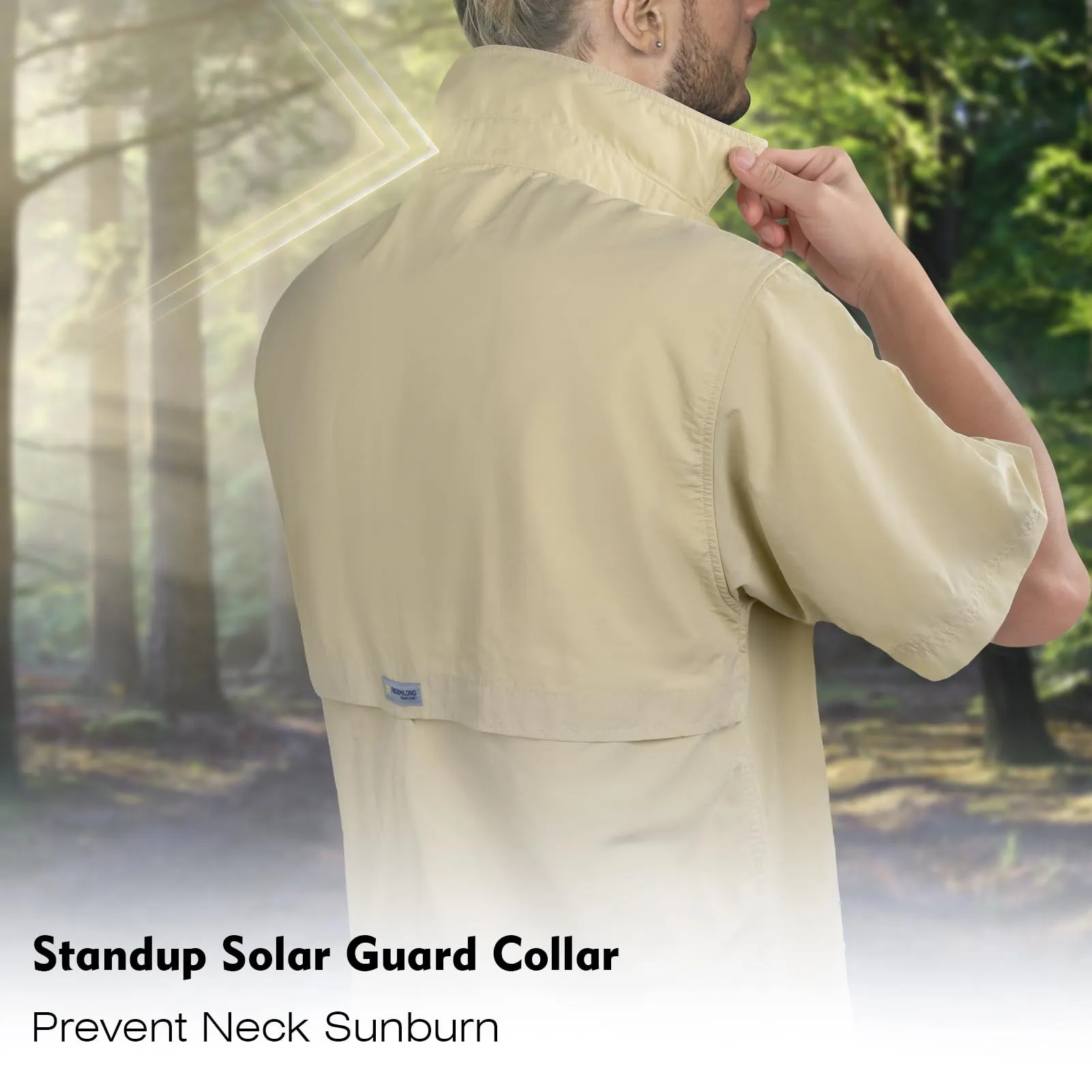 Trudave Men's Short Sleeve Fishing Shirts, UPF 50  Sun Protection & Quick Dry Shirts for Hiking Camping Beach