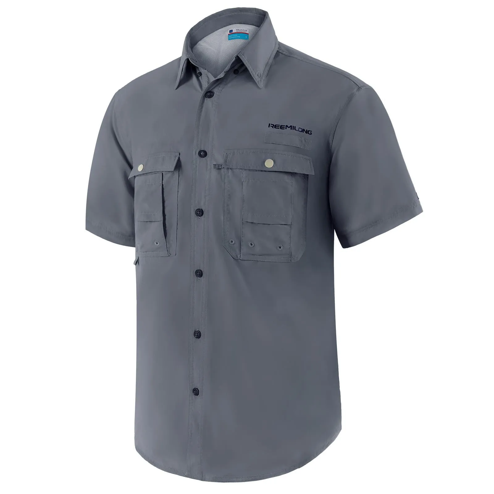 Trudave Men's UPF 50  UV Short Sleeve Hiking Fishing Shirt Quick Dry Cooling Short Sleeve Button Down Shirts Performance Fishing Gear Shirts