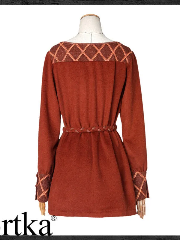 turn around tassel folk top