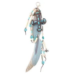 Turquoise wooden cross belt clip
