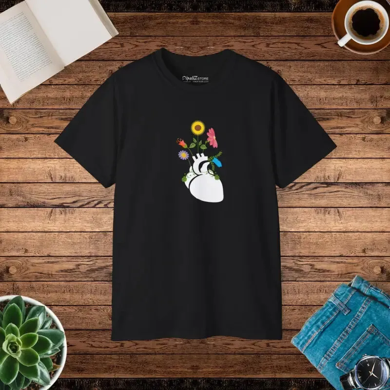 Ultra Cotton Tee Heart with Flowers Magic