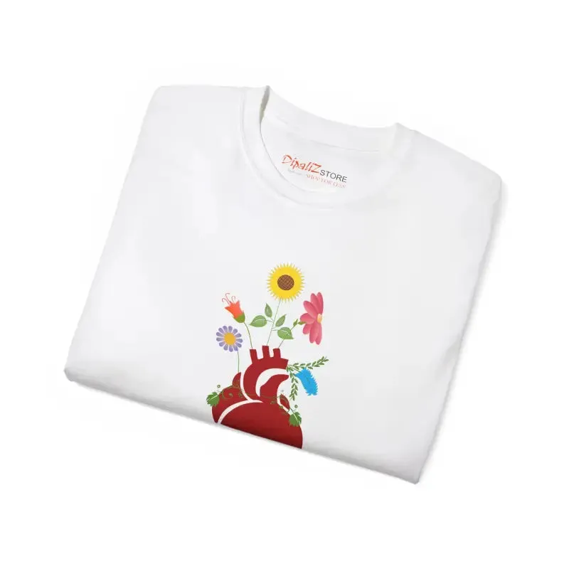 Ultra Cotton Tee Heart with Flowers Magic