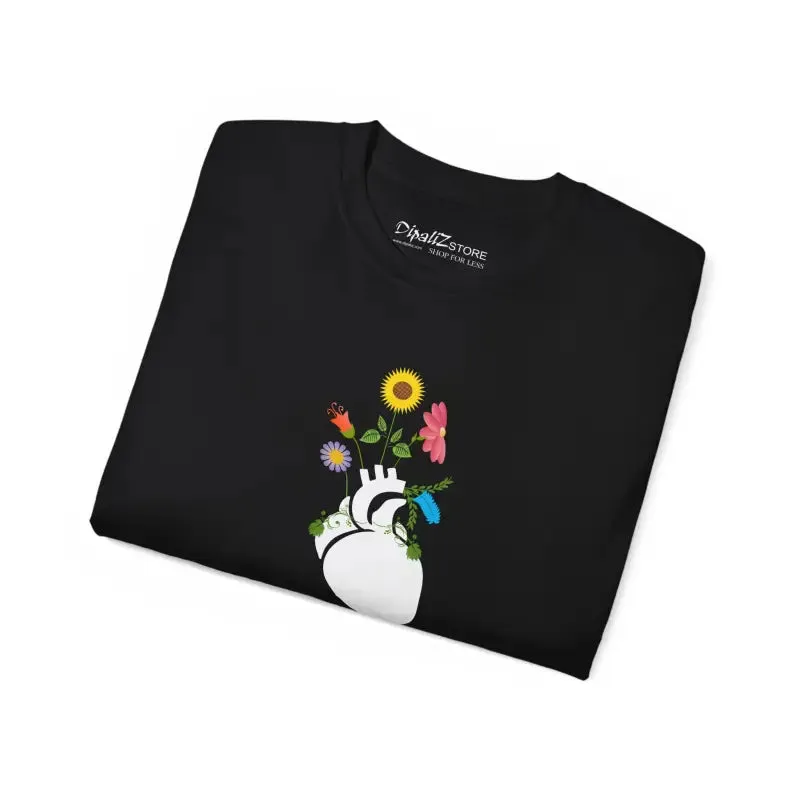 Ultra Cotton Tee Heart with Flowers Magic