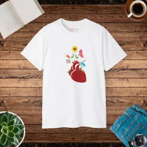 Ultra Cotton Tee Heart with Flowers Magic