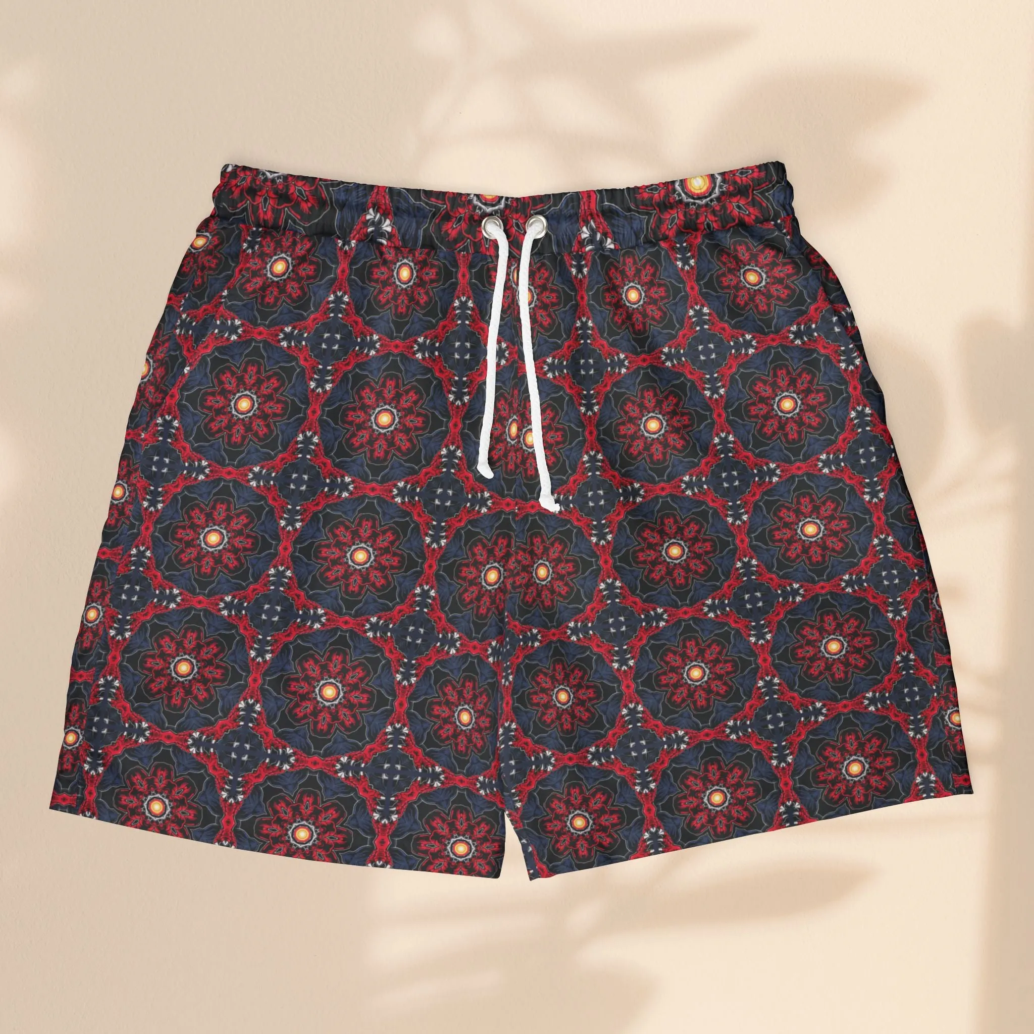 Unisex Swim Shorts for Beach Vibes - Dragon Rider Pattern