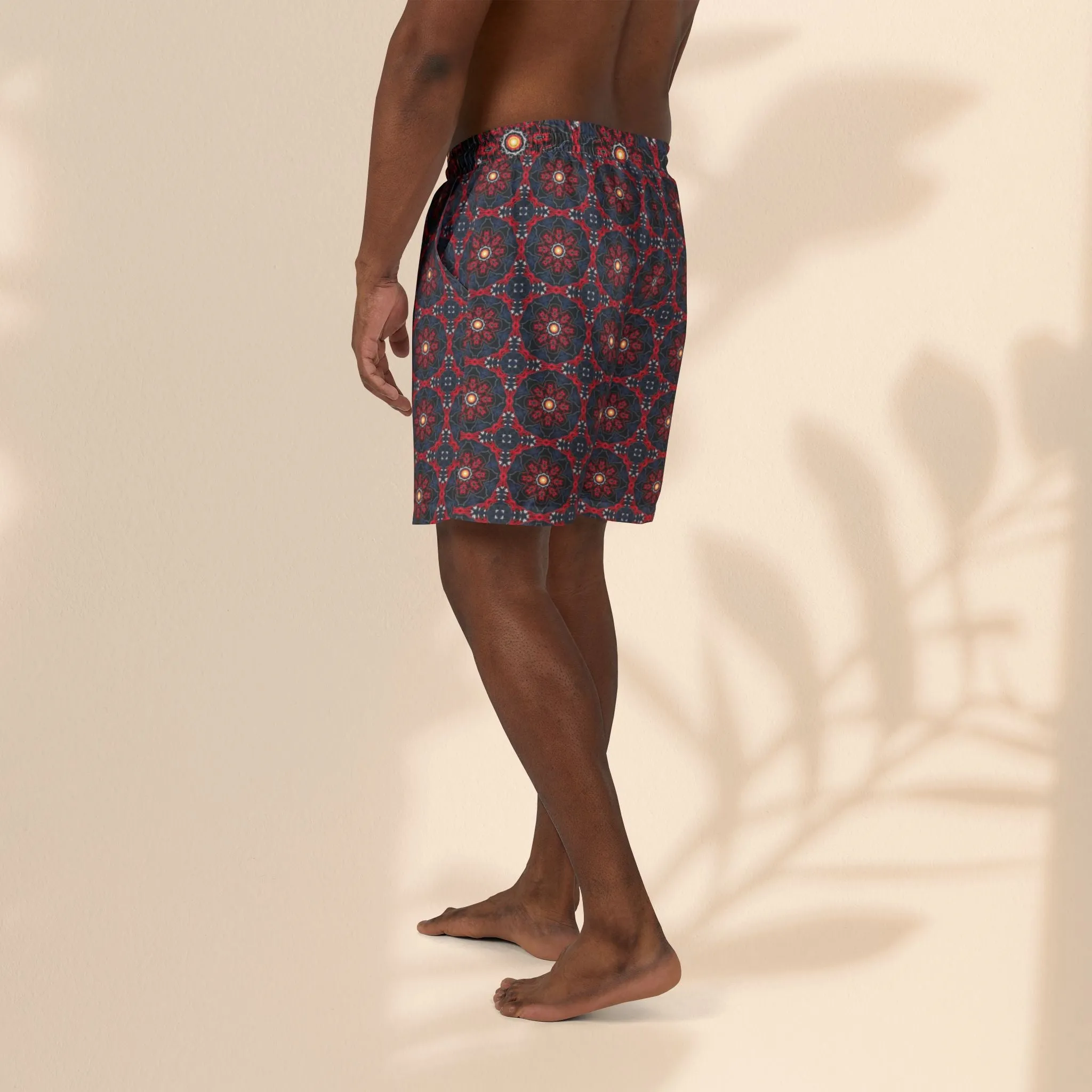 Unisex Swim Shorts for Beach Vibes - Dragon Rider Pattern