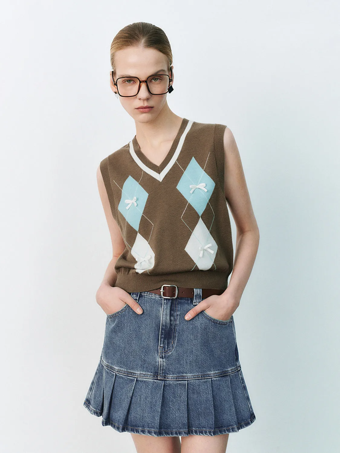 V-Neck Knitted Vests