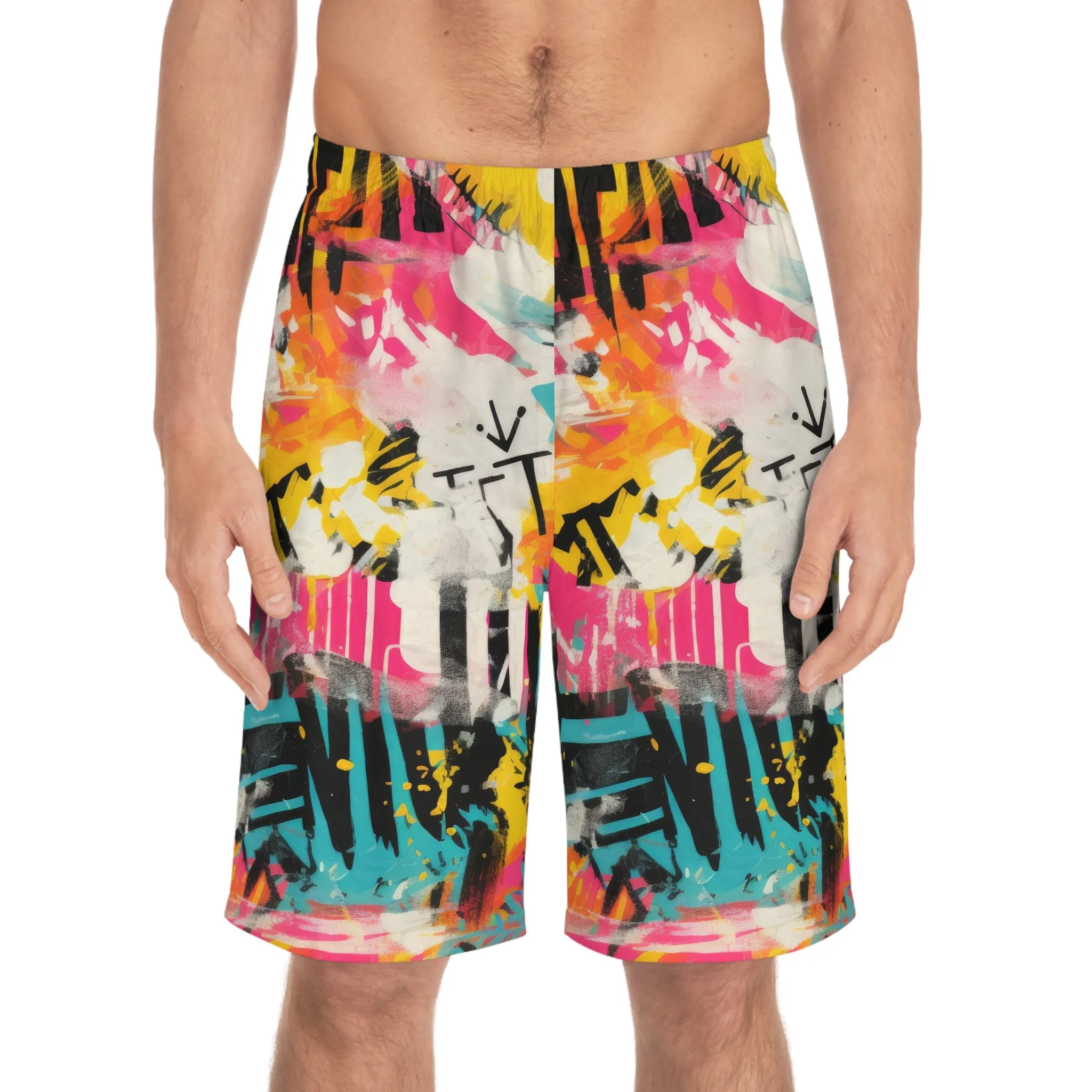 Vibrant Men's Board Shorts - Colorful Summer Swimwear for Beach Days