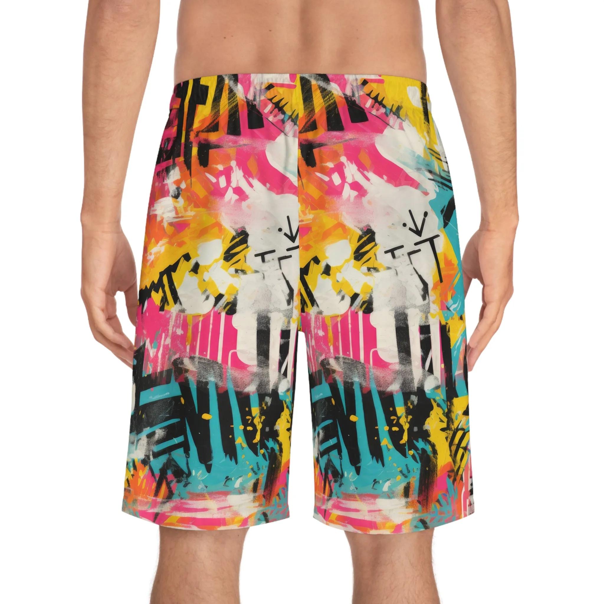 Vibrant Men's Board Shorts - Colorful Summer Swimwear for Beach Days