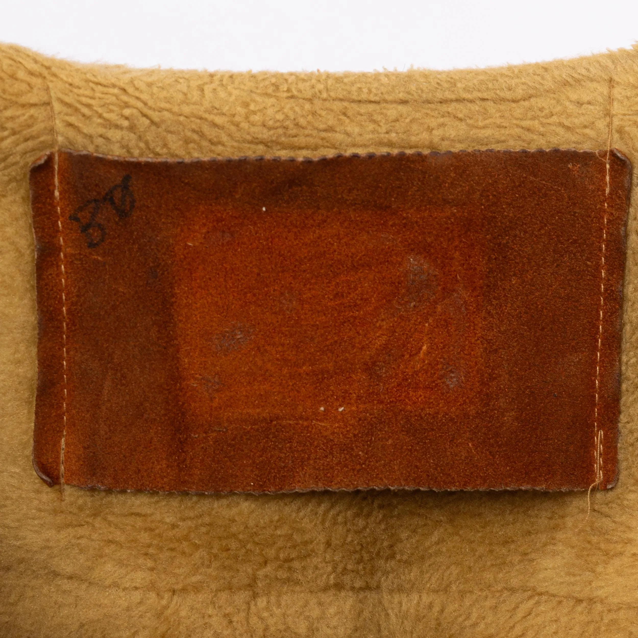 Vintage 70s Tan Suede Leather Snap Up Sherpa Vest - Men's Small, Women's Medium