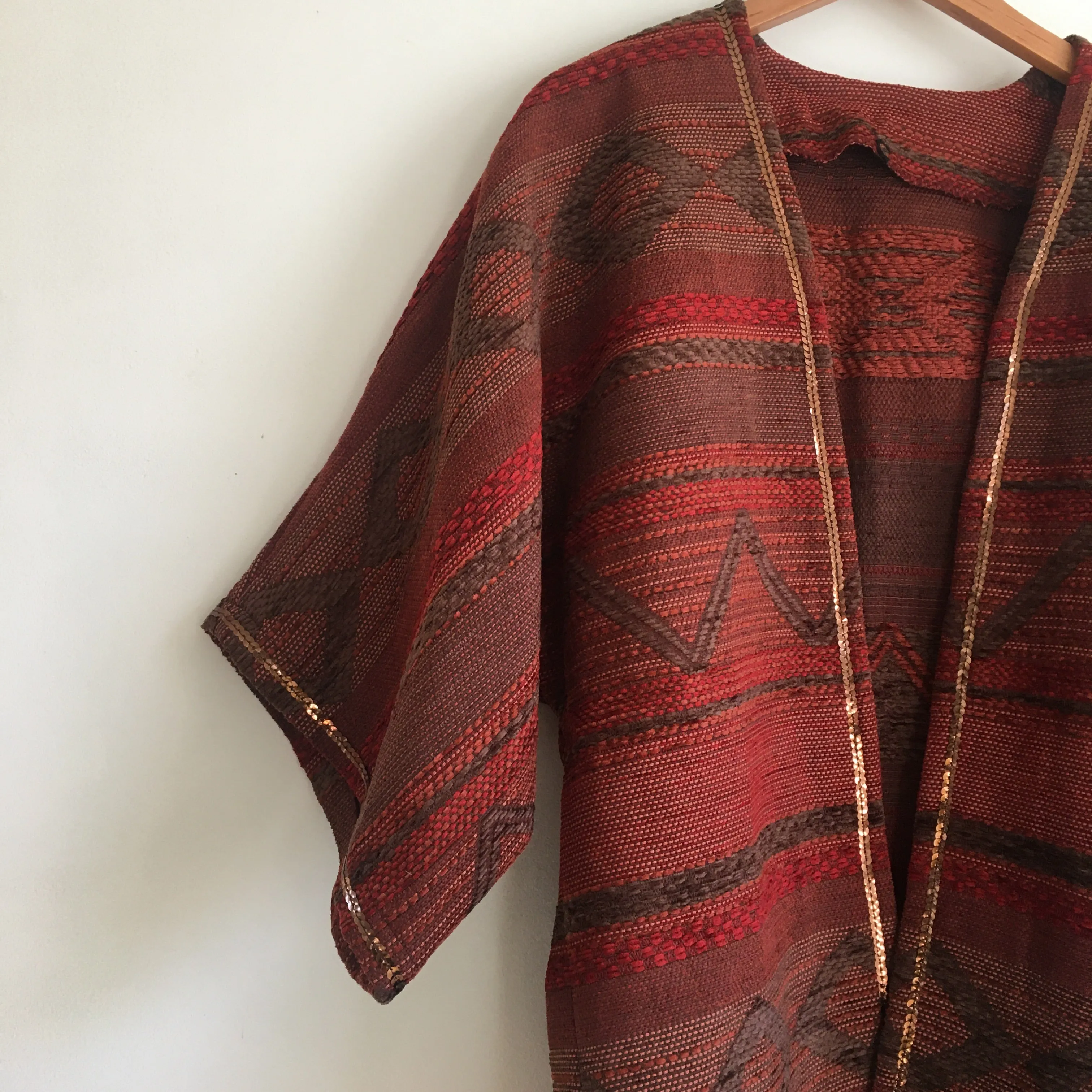 Vintage 90s Open Front Tapestry Jacket // one size fits most