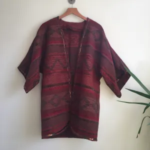Vintage 90s Open Front Tapestry Jacket // one size fits most
