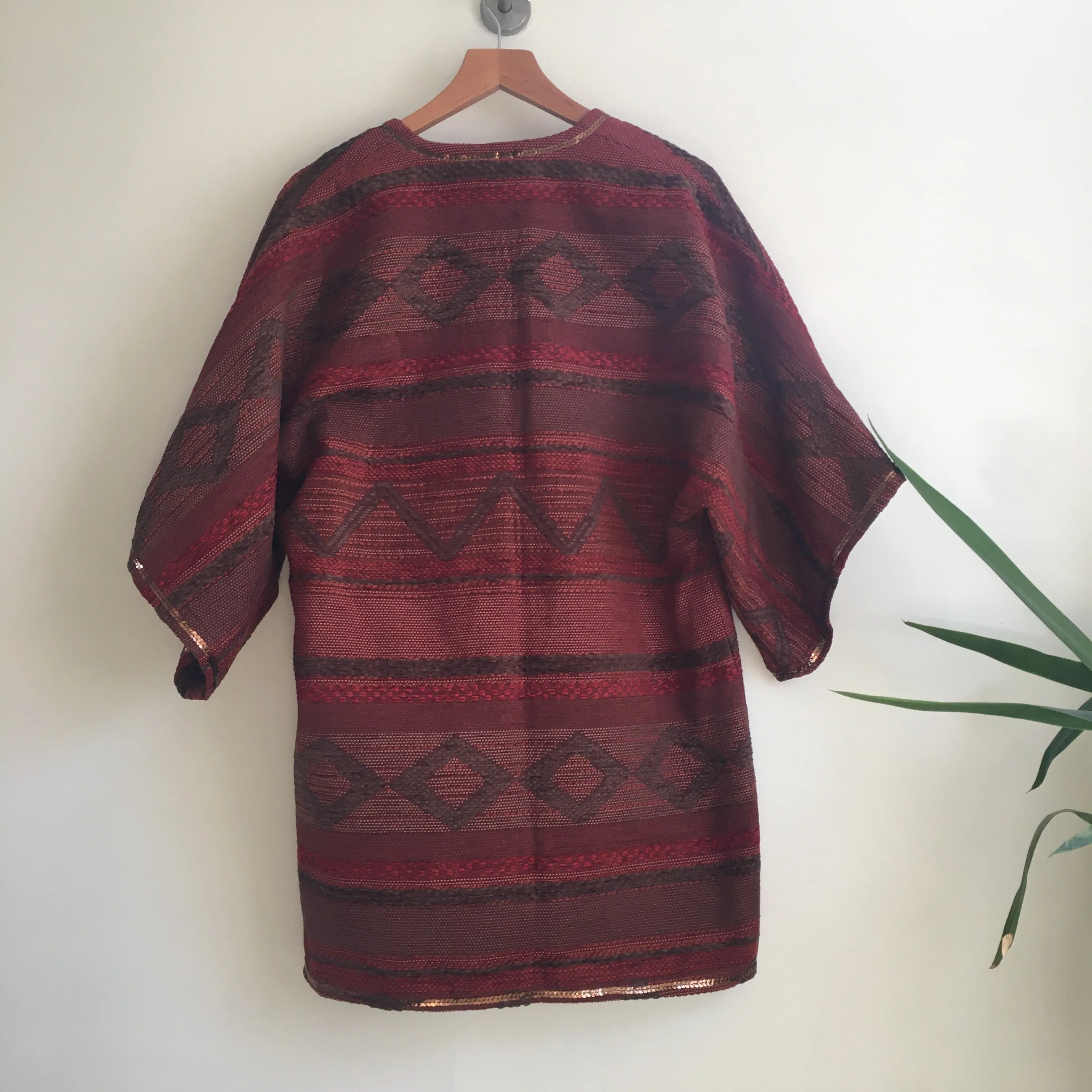 Vintage 90s Open Front Tapestry Jacket // one size fits most