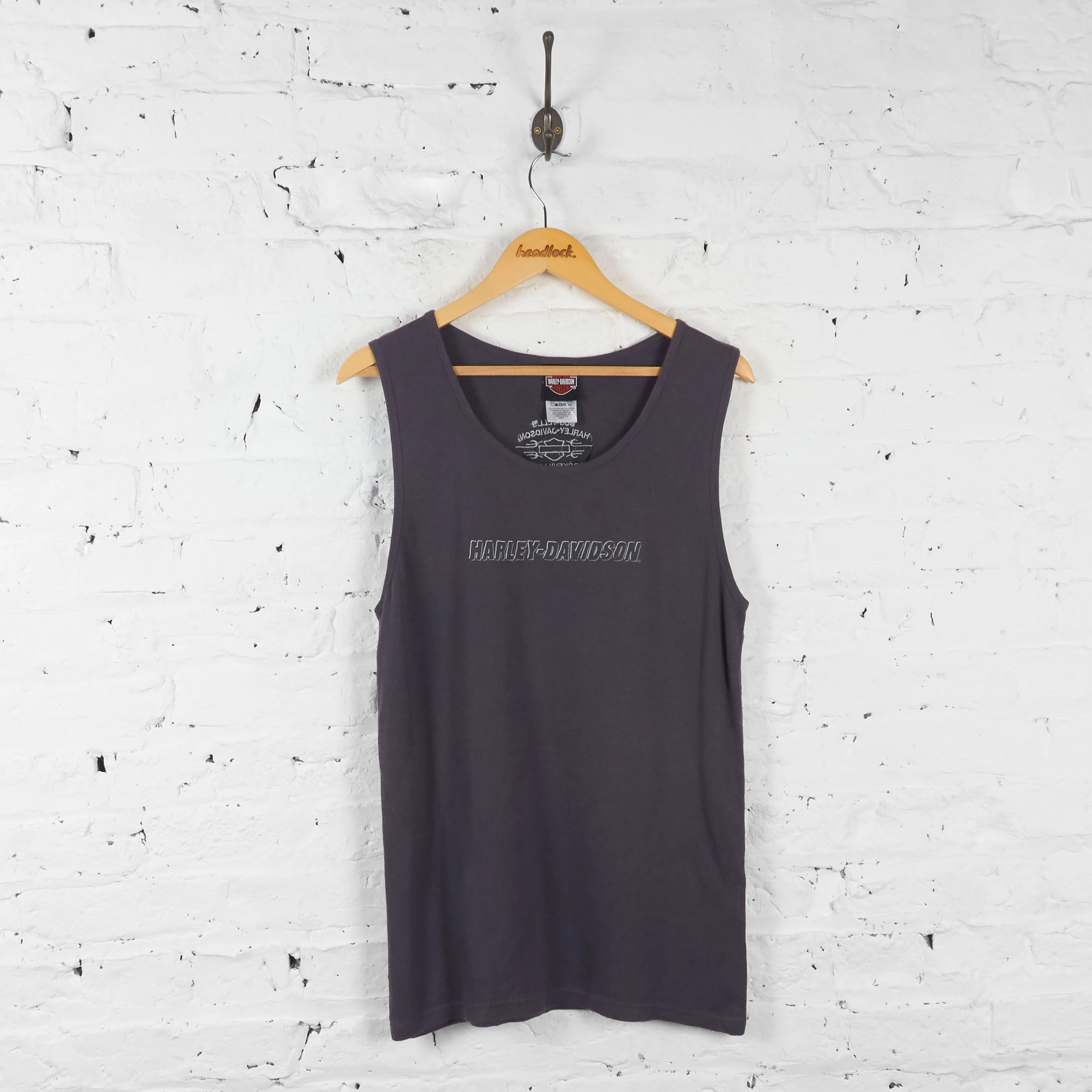 Vintage Harley Davidson Vest - Grey - L