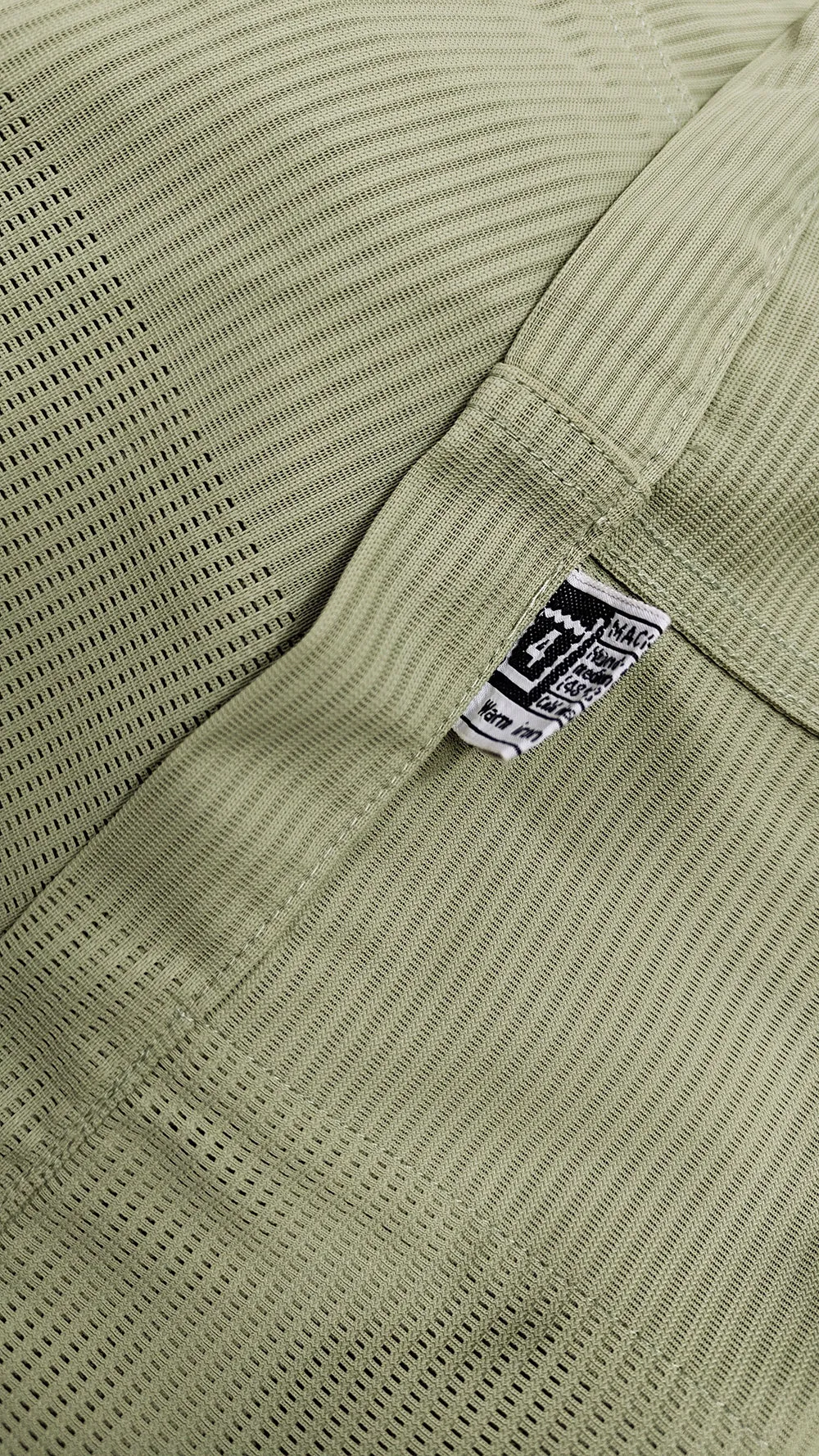 Vintage Mens Green Khaki Mesh Safari Shirt, 1960s