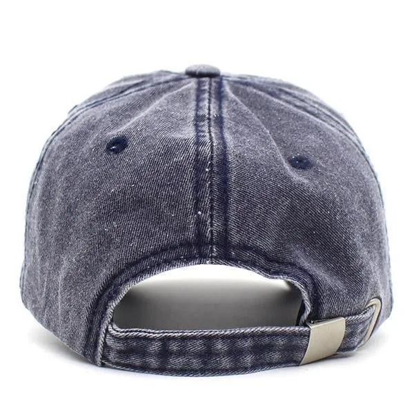 Washed Denim Anchor Embroidered Pattern Sunshade Baseball Cap