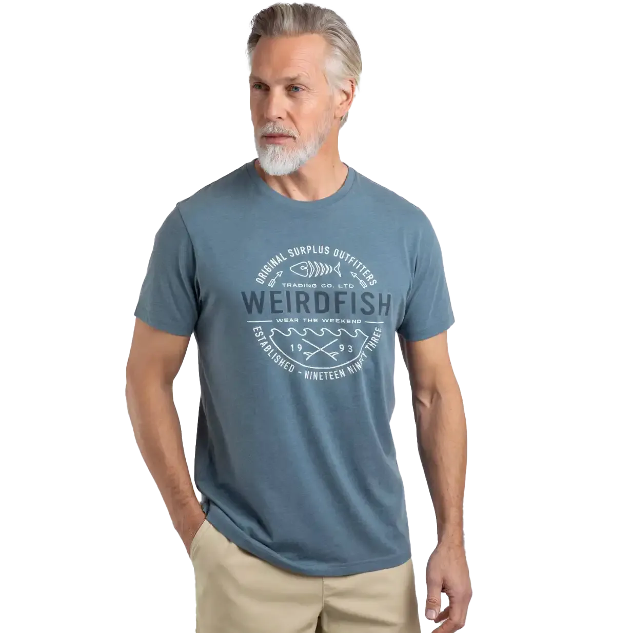 Weird Fish Waves Men's T-Shirt - Mid Blue