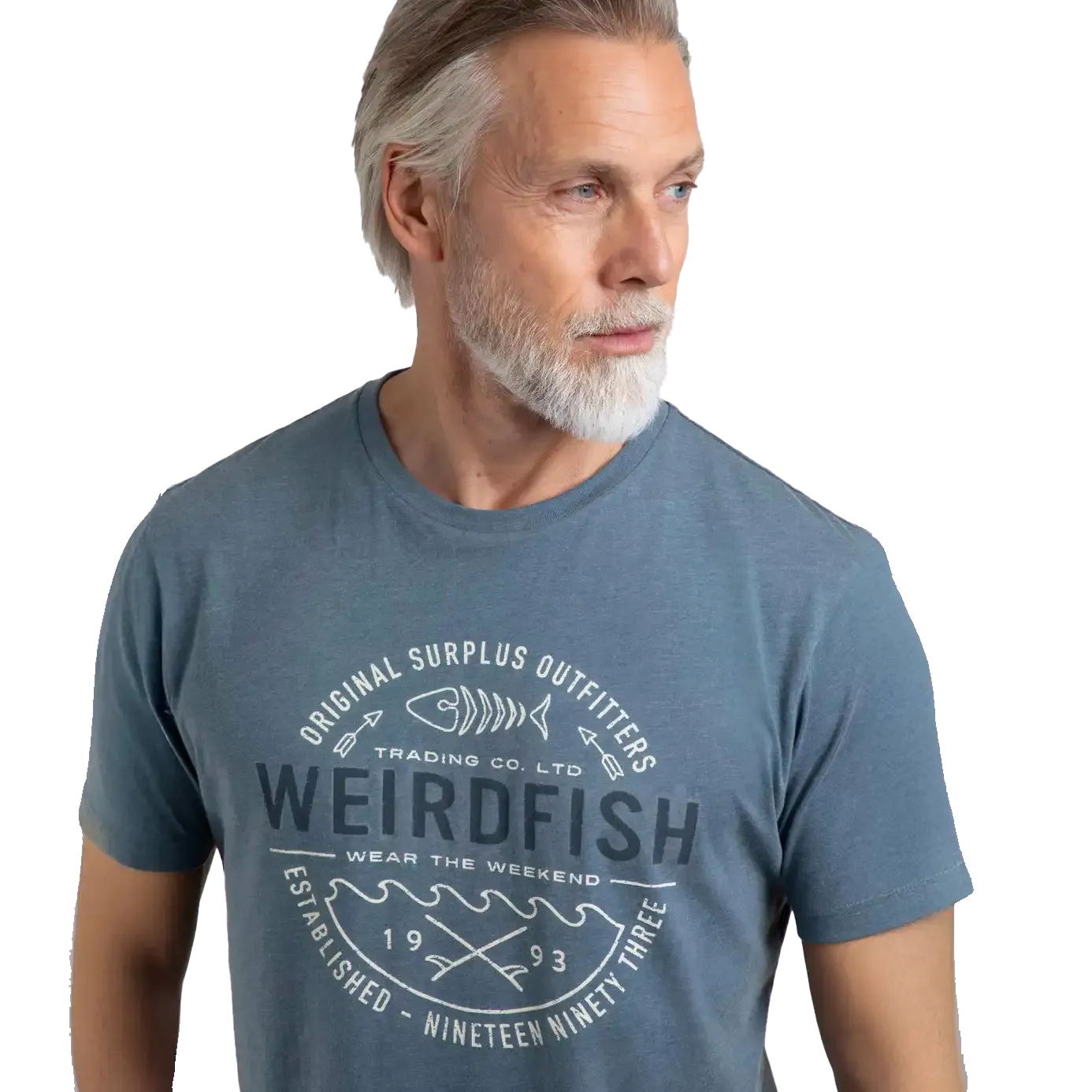 Weird Fish Waves Men's T-Shirt - Mid Blue