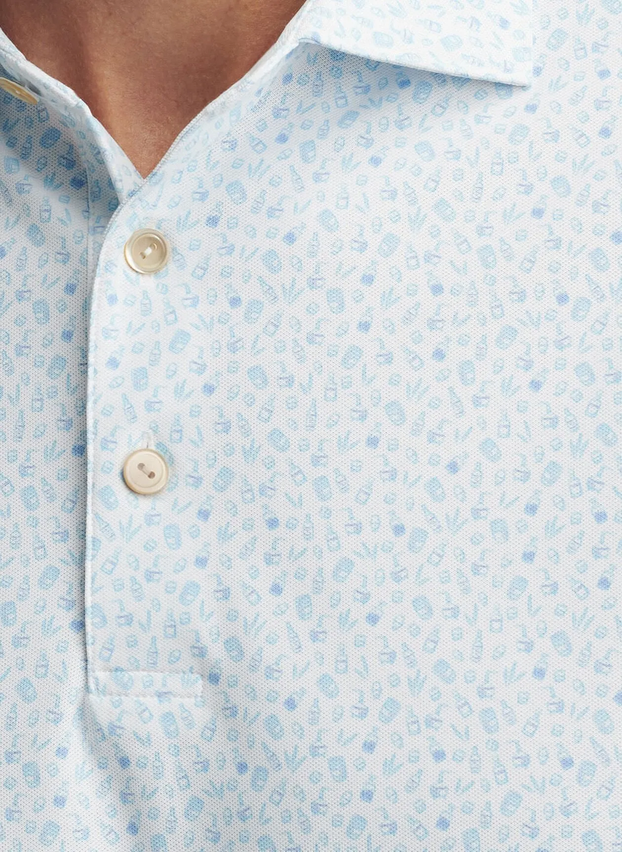Whiskey Perf Mesh Polo (White)