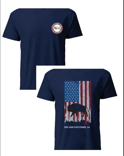 Wildfire Mercantile Buffalo Nickel Ranch American Flag Men's T-Shirt
