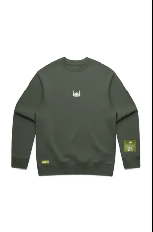 WOLFPACK UNLTD "RELAXXED"  PREMIUM EMBROIDERED CREW SWEATER | CYPRESS