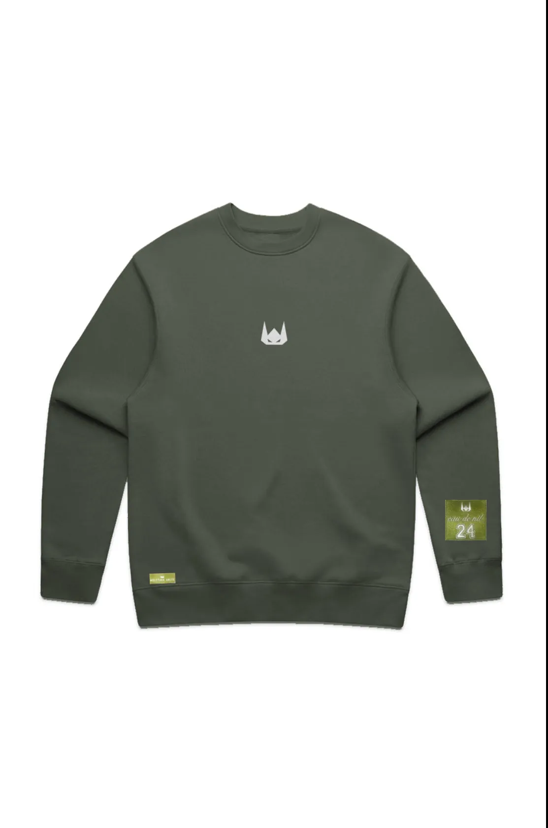 WOLFPACK UNLTD "RELAXXED"  PREMIUM EMBROIDERED CREW SWEATER | CYPRESS