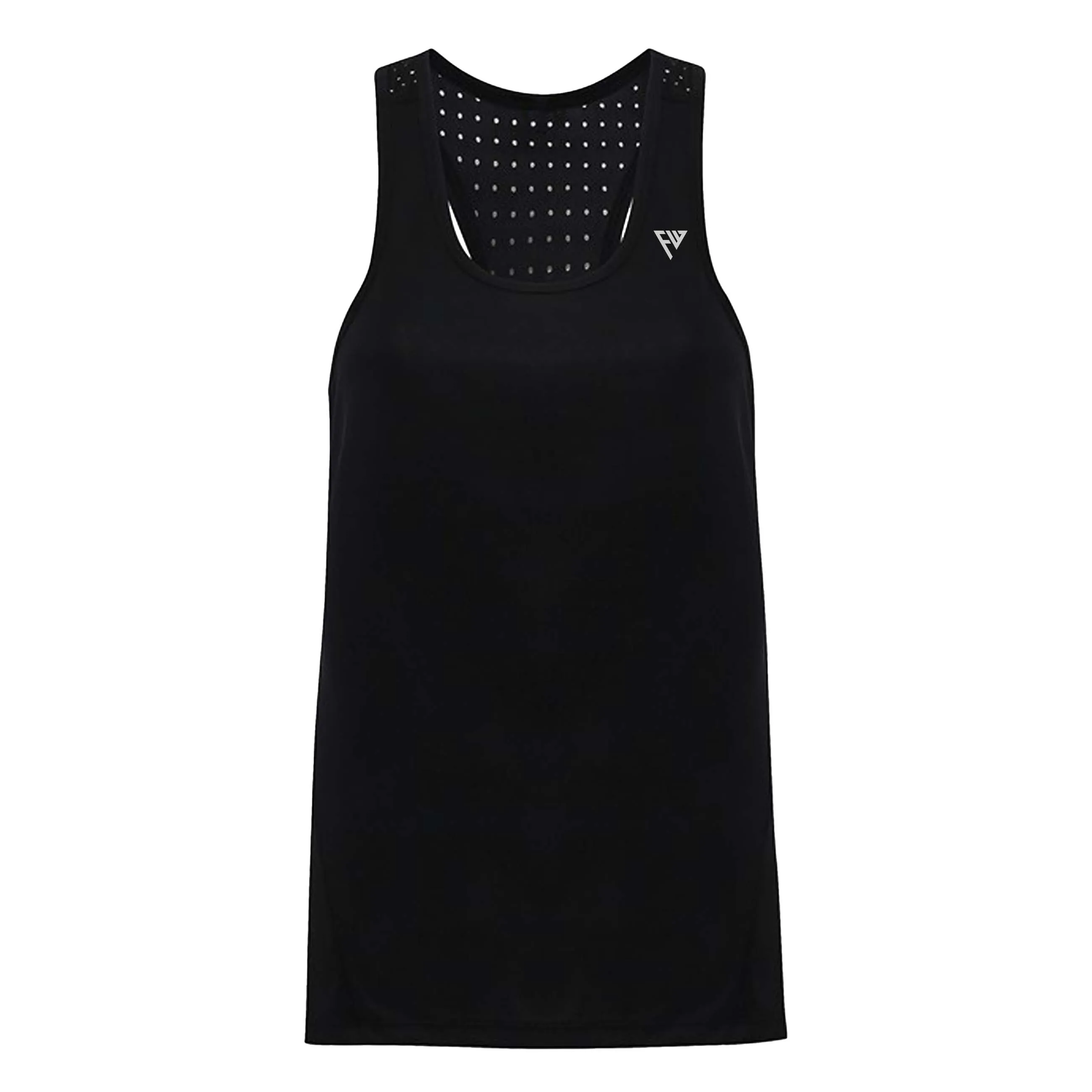 WOMENS LASER CUT TOP BLACK