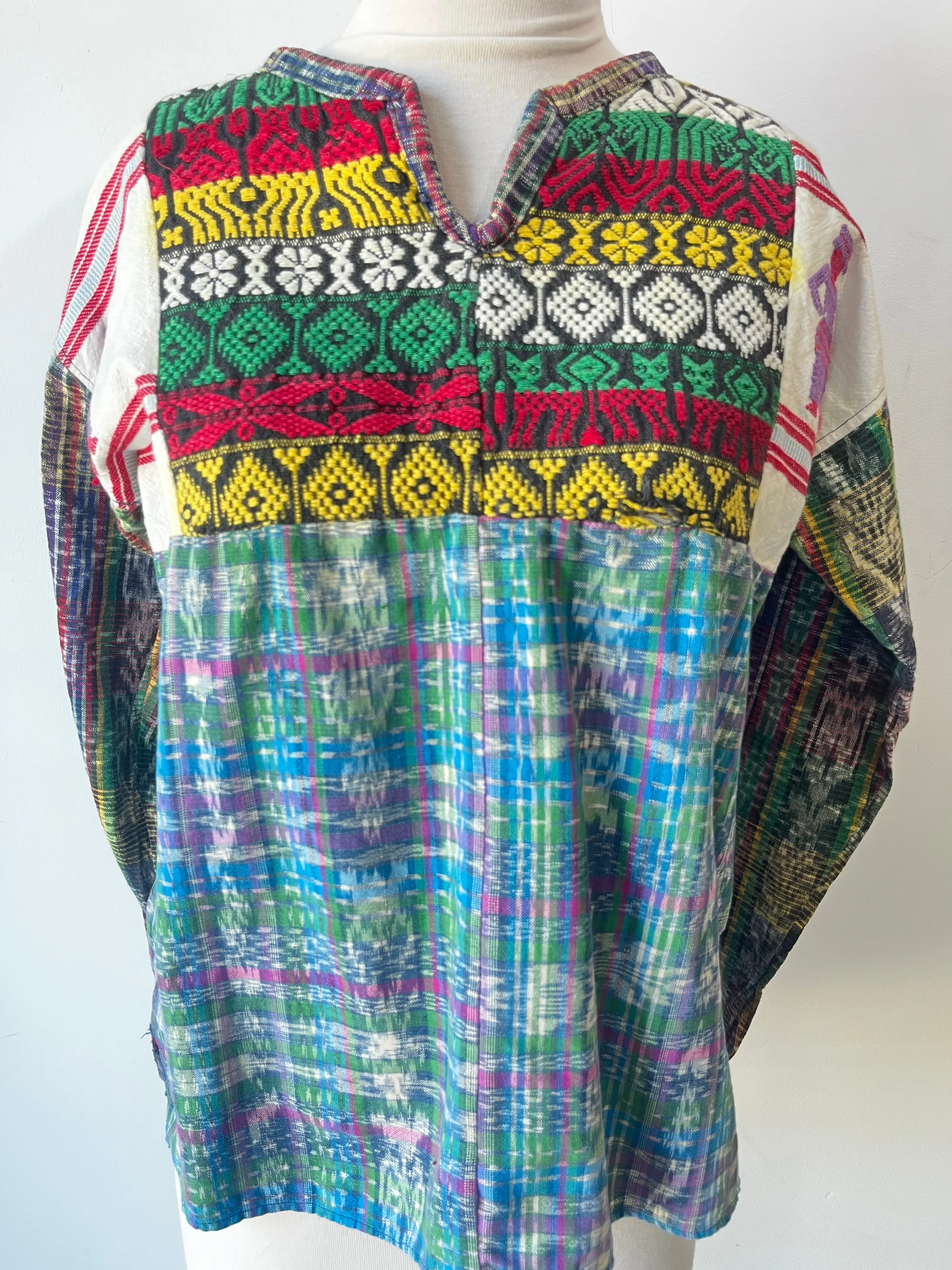 Woven and Embroidered Guatemalan Top