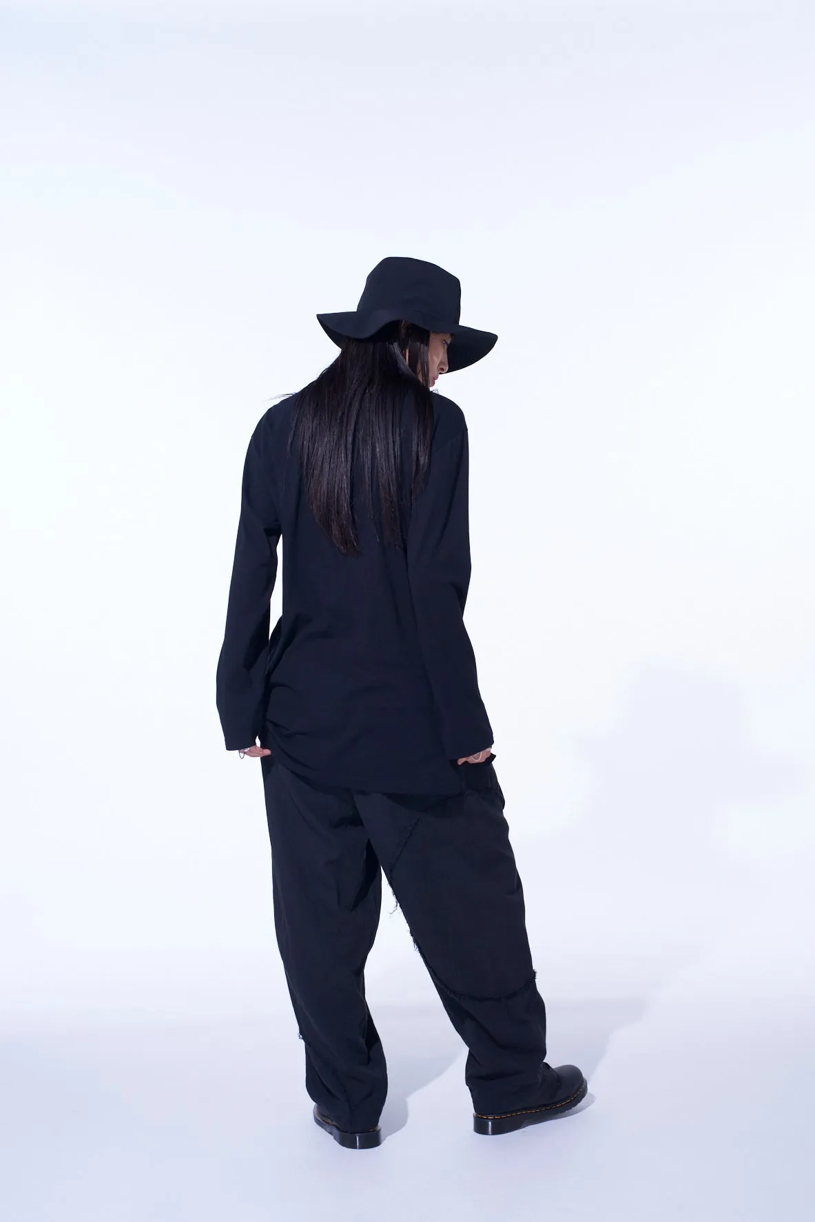 WOVEN AND JERSEY COMBINATIONS STAND COLLAR HENLEY NECK PULLOVER
