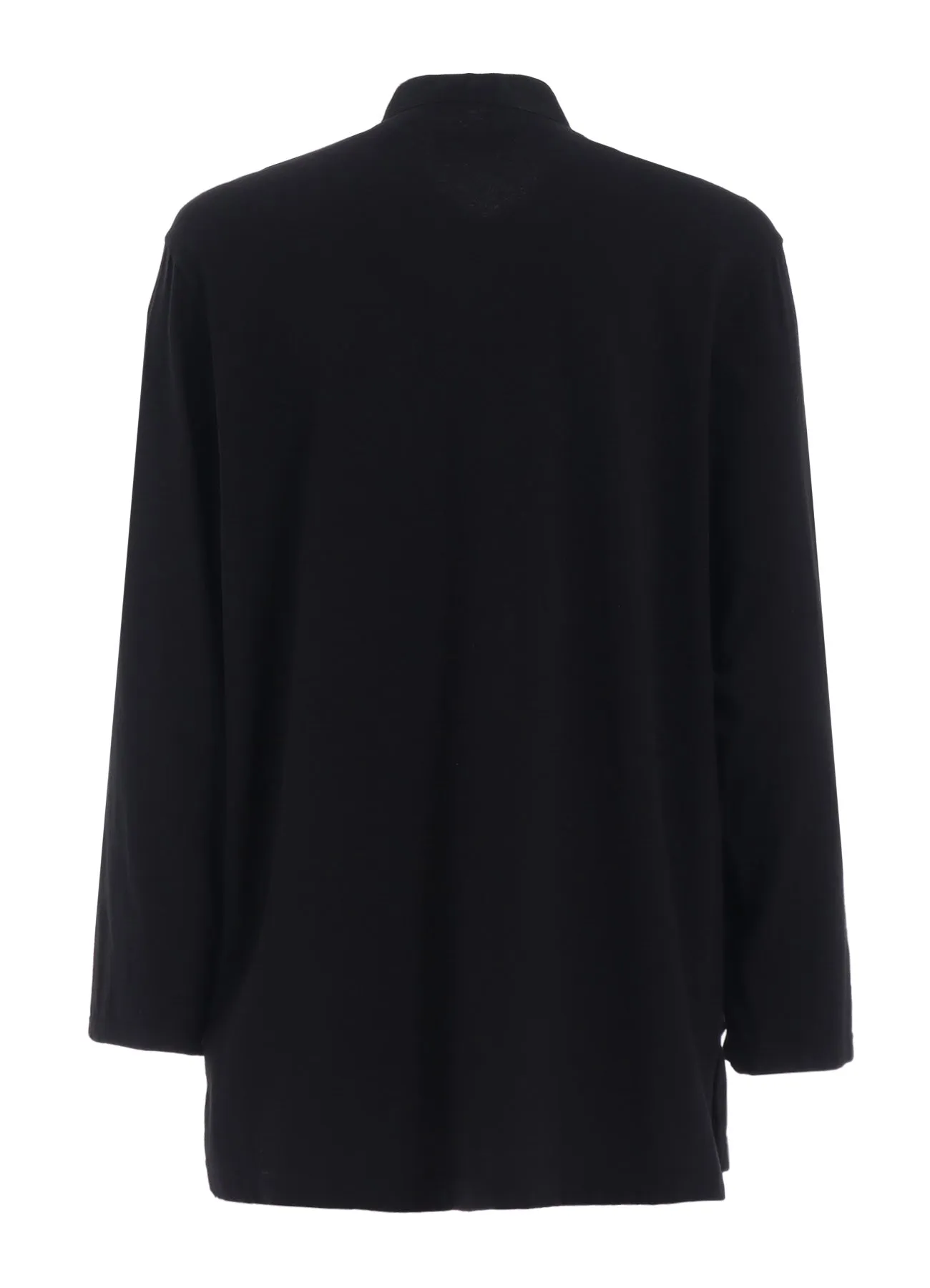 WOVEN AND JERSEY COMBINATIONS STAND COLLAR HENLEY NECK PULLOVER