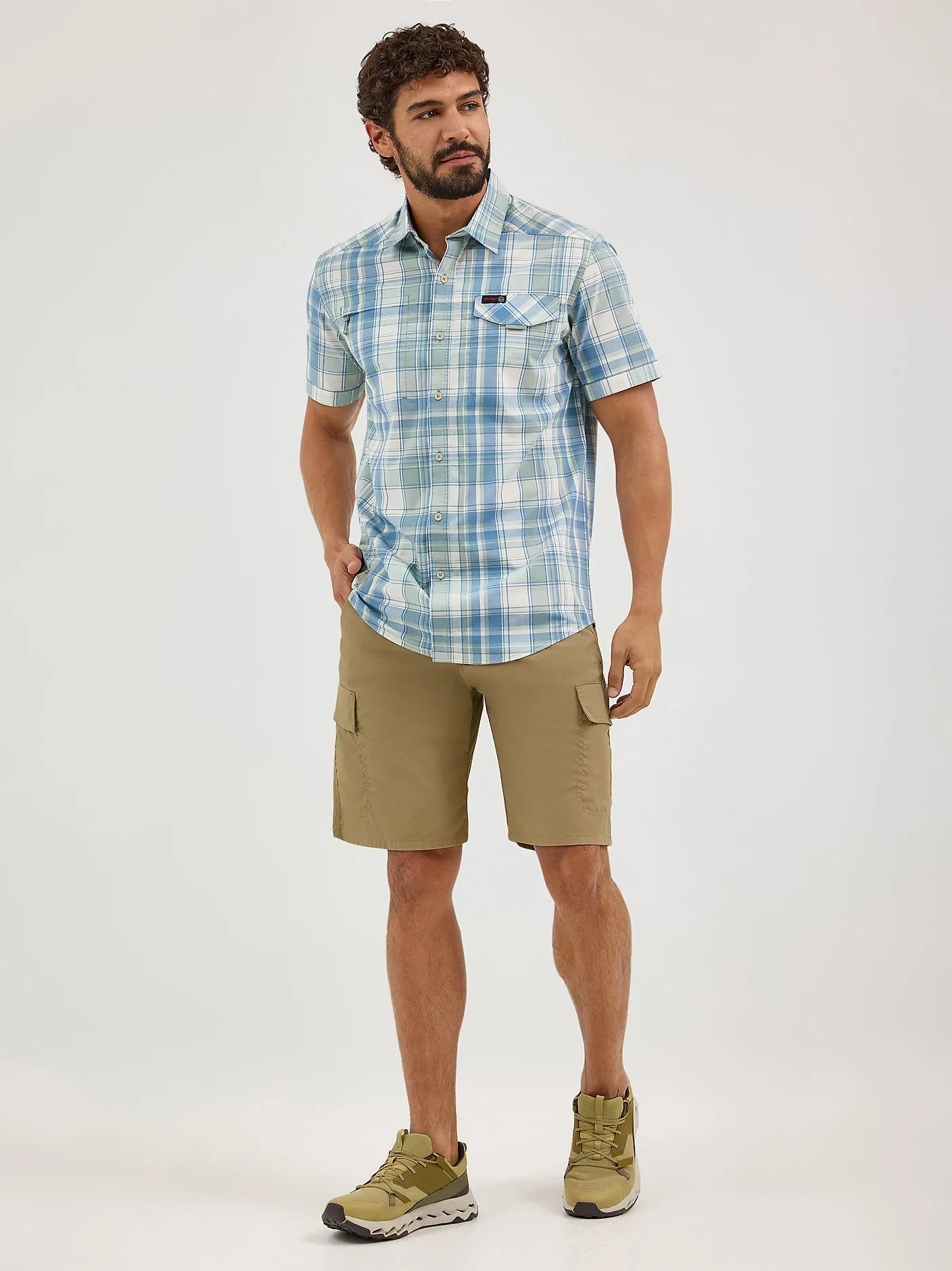 Wrangler ATG™ Men's Cedar Zip Pocket Plaid Shirt - Iceberg - 112361440