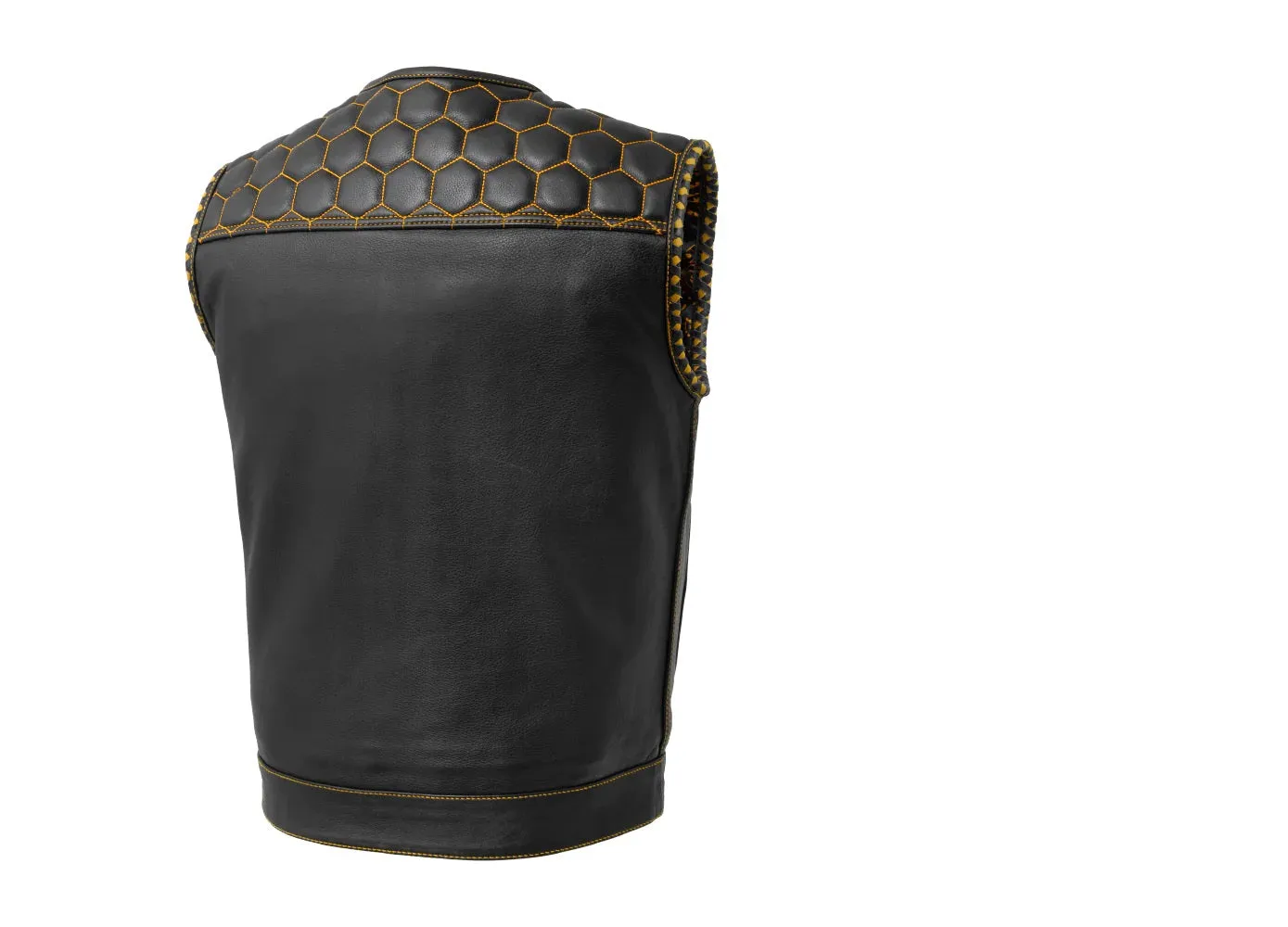 YELLOW FIM049CDM | Hornet - Men's Club Style Leather Vest