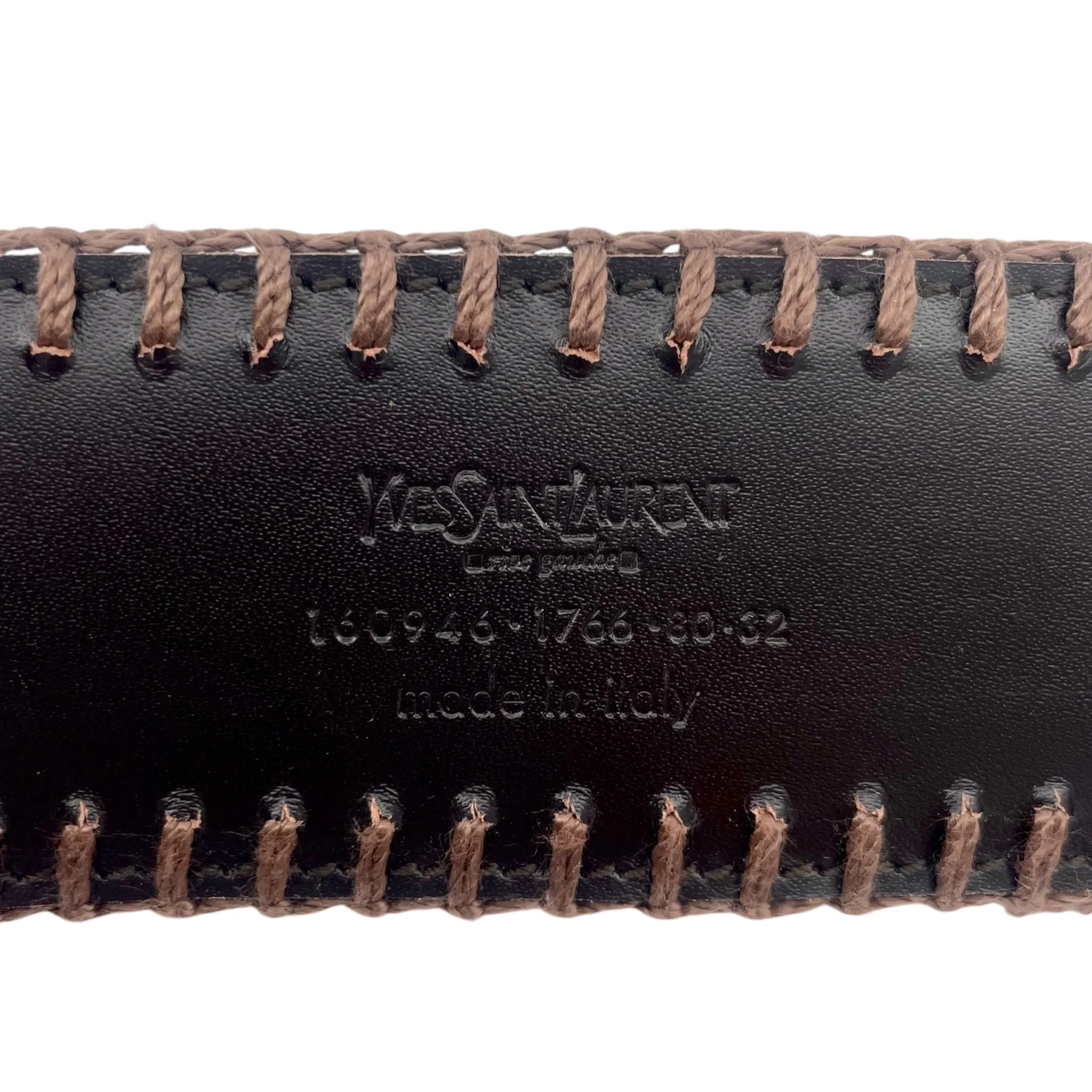 Yves Saint Laurent Rive Gauche 1990's Brown Woven Raffia Square Buckle Safari Belt